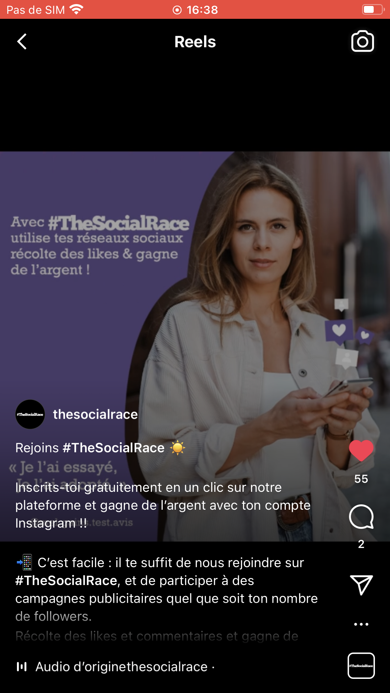 Promotion de la plateforme  #TheSocialRace